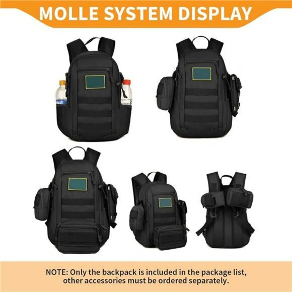 HUNTVP Tactical Mini Backpack MOLLE Military Daypack Hiking Gear 10L - Picture 5 of 7